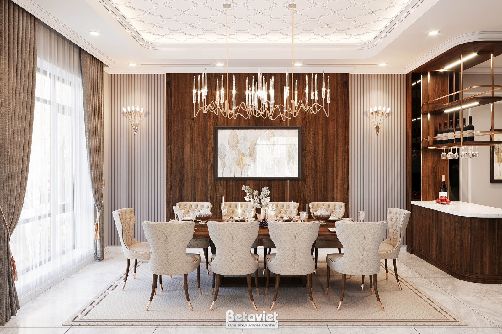 Nội thất phòng ăn biệt thự hiện đại NT20243 – góc nhìn 2