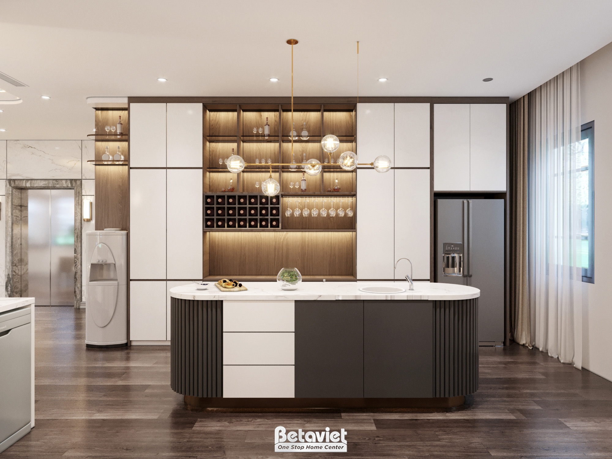 Thiết kế phòng bếp biệt thự KĐT The Manor Central Park NT21127