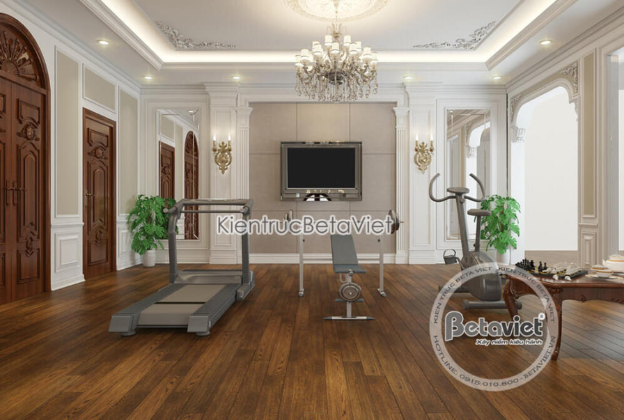 Nội thất phòng tập gym biệt thự tân cổ điển NT18063 – góc nhìn 3