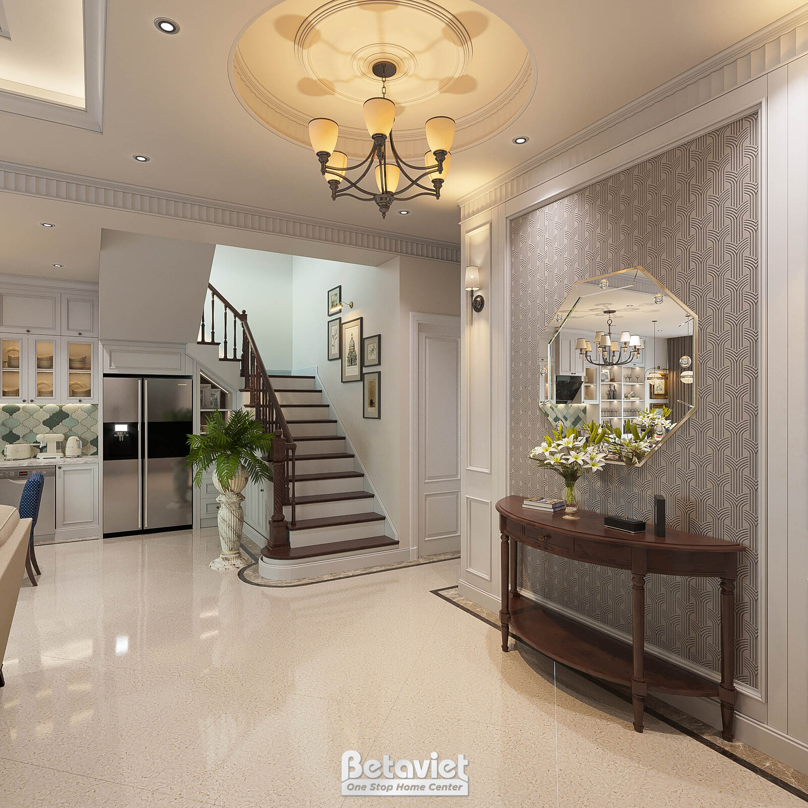 Nội thất phòng khách biệt thự hiện đại NT21192 – góc nhìn 3