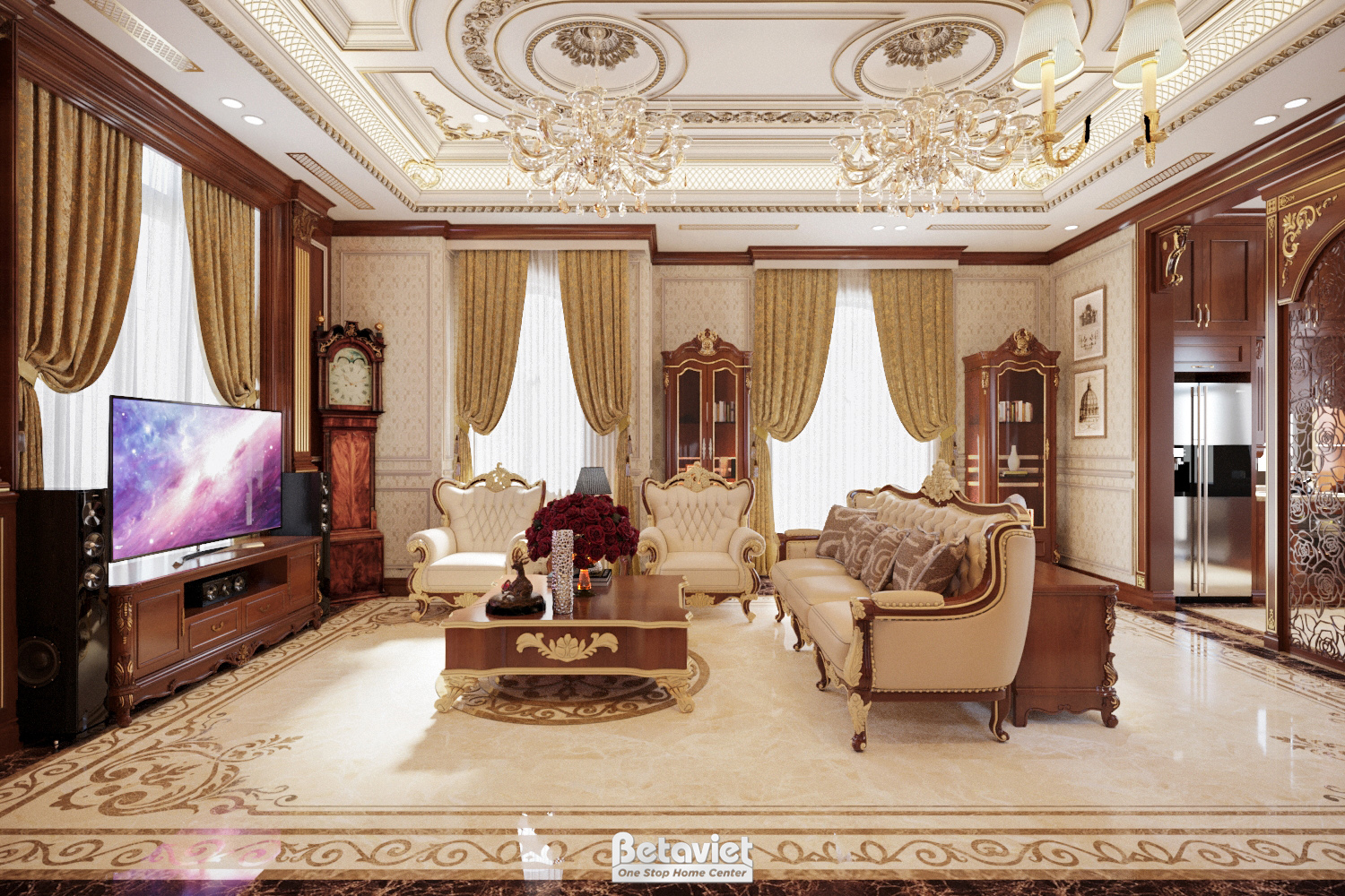 Thiết kế nội thất tân cổ điển biệt thự KĐT Vinhomes Ocean Park NT20061