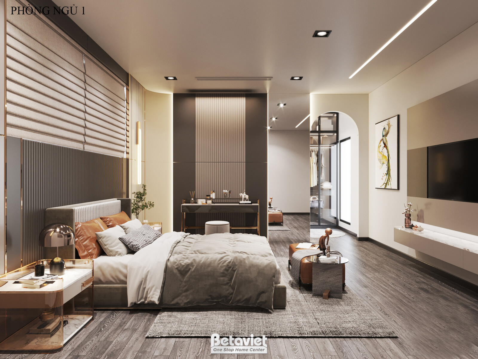 Nội thất phòng ngủ biệt thự hiện đại luxury KT20044 – góc nhìn 16