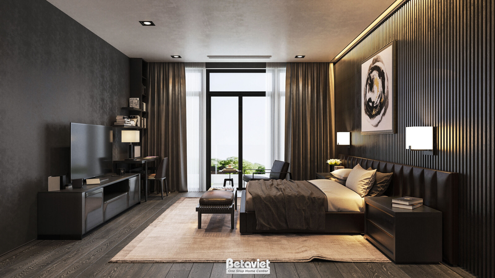 Nội thất phòng ngủ biệt thự hiện đại luxury KT20044 – góc nhìn 10