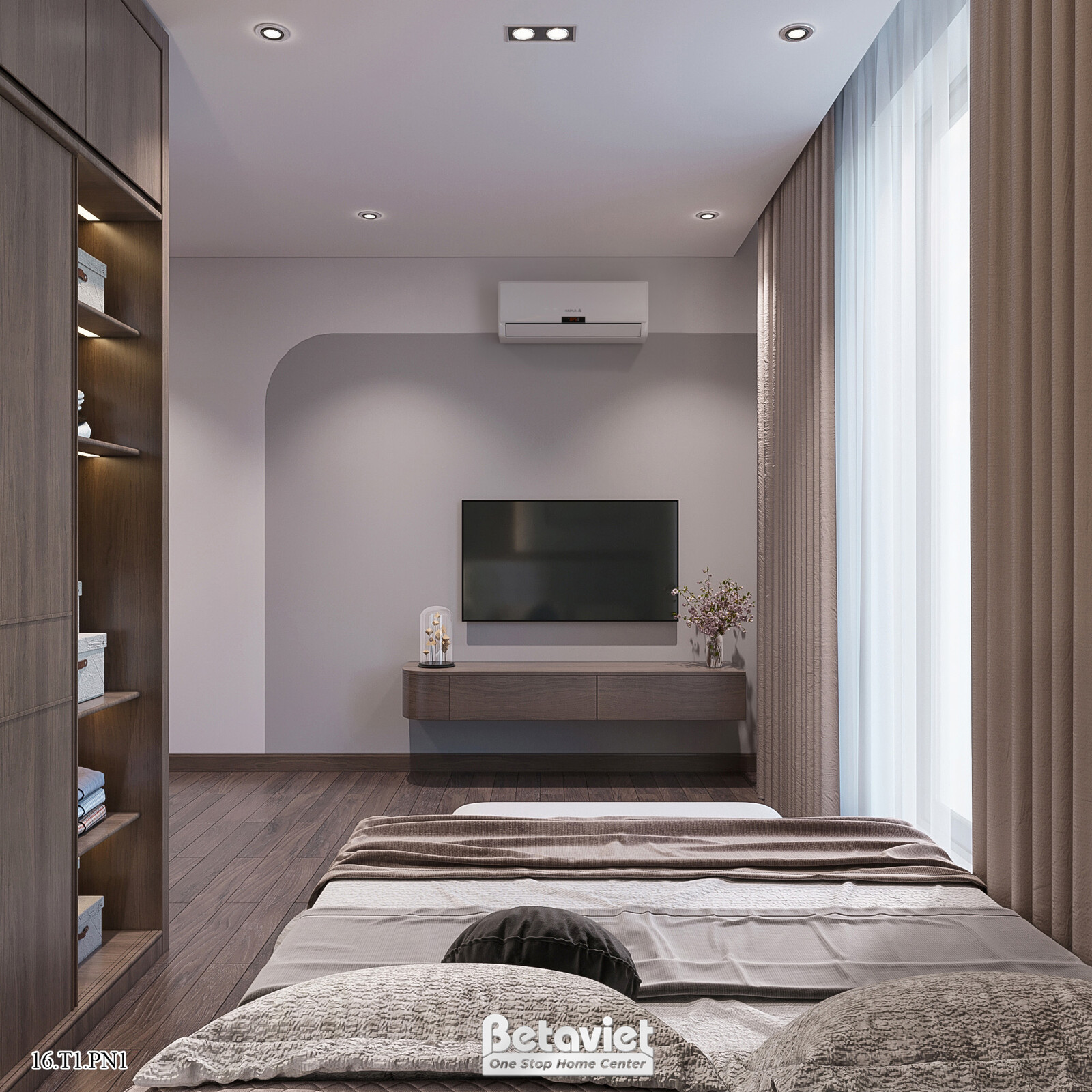 Nội thất phòng ngủ biệt thự hiện đại KT21144 – góc nhìn 3