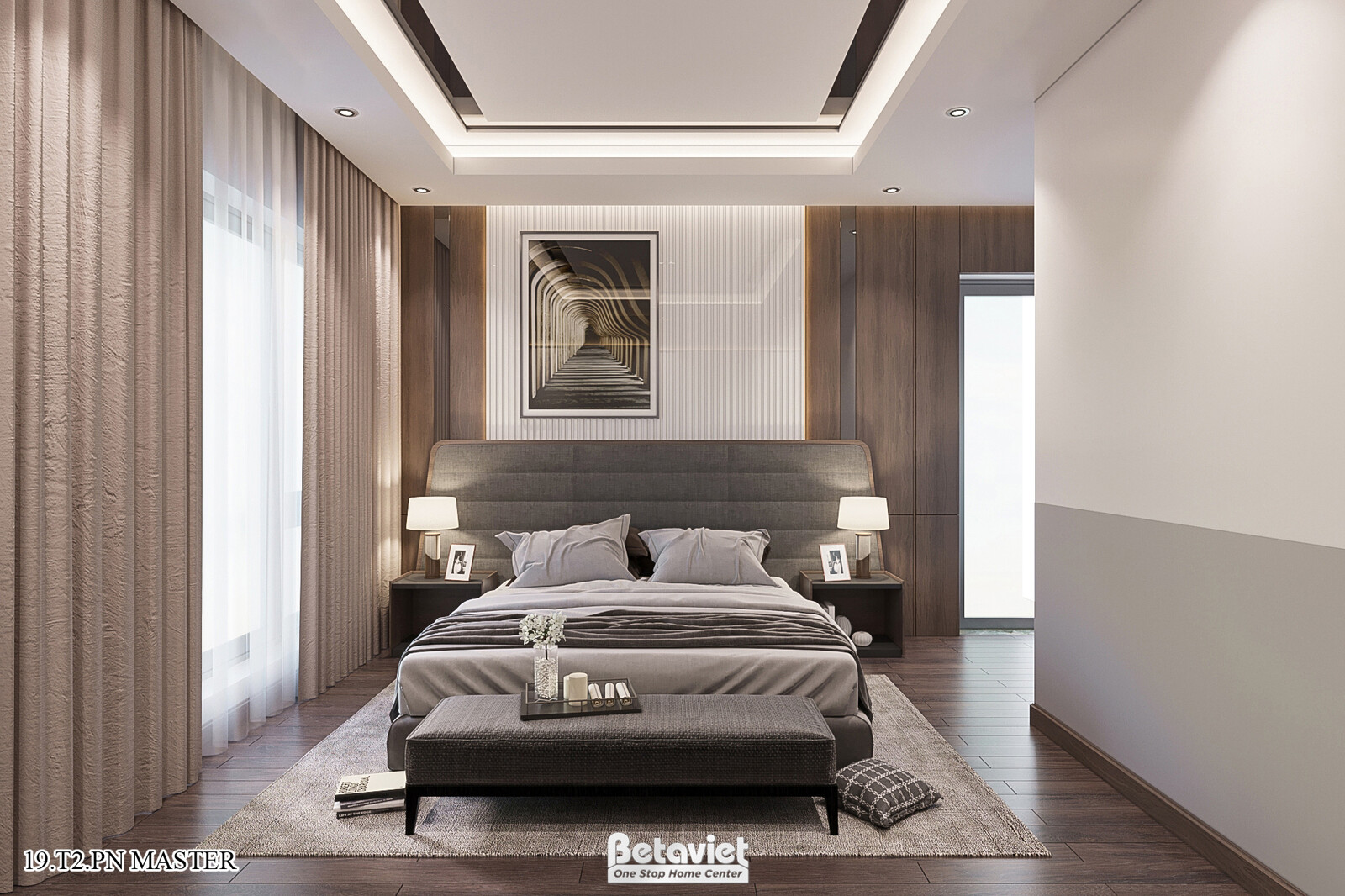 Nội thất phòng ngủ biệt thự hiện đại KT21144 – góc nhìn 4