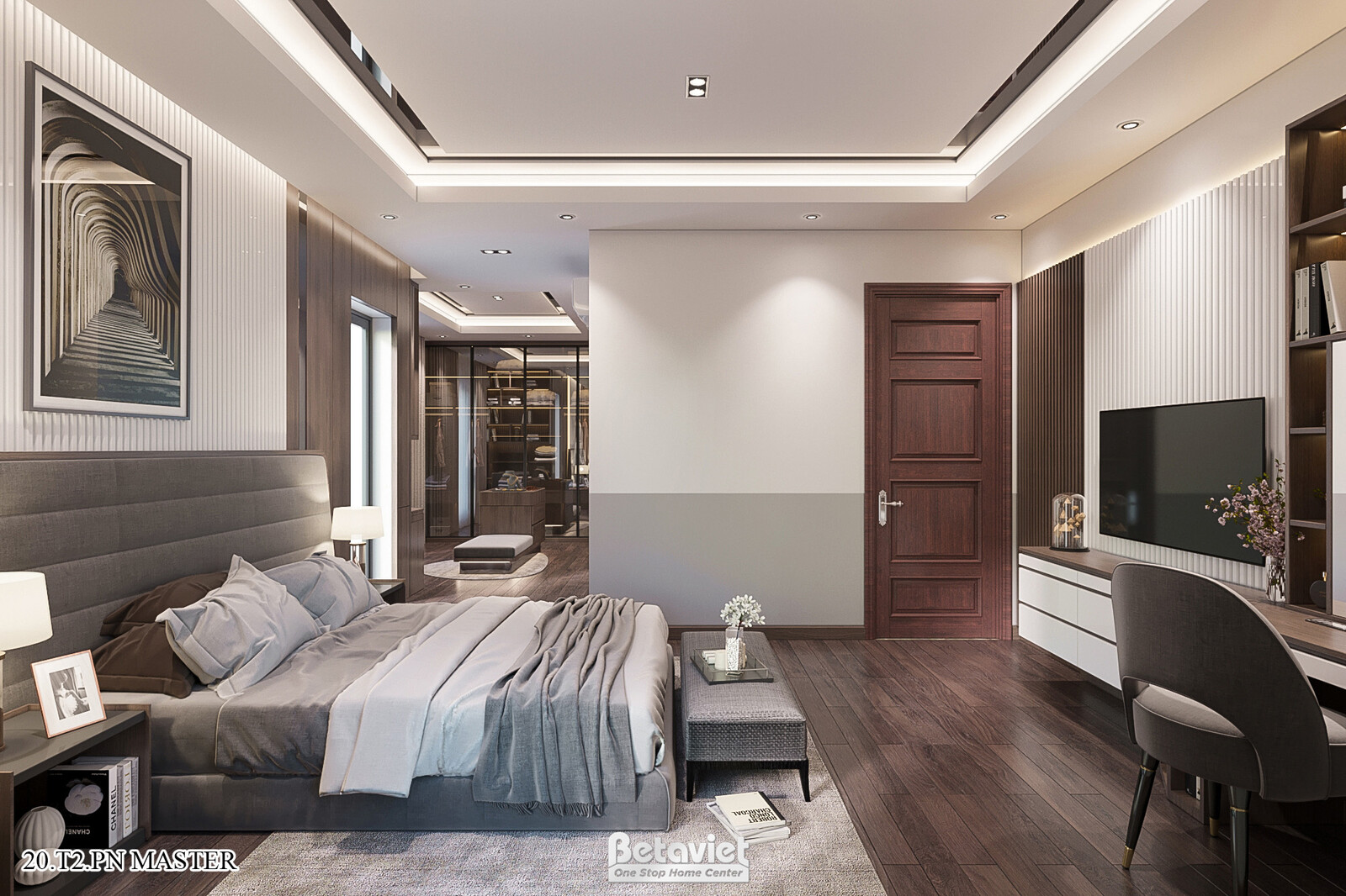 Nội thất phòng ngủ biệt thự hiện đại KT21144 – góc nhìn 5