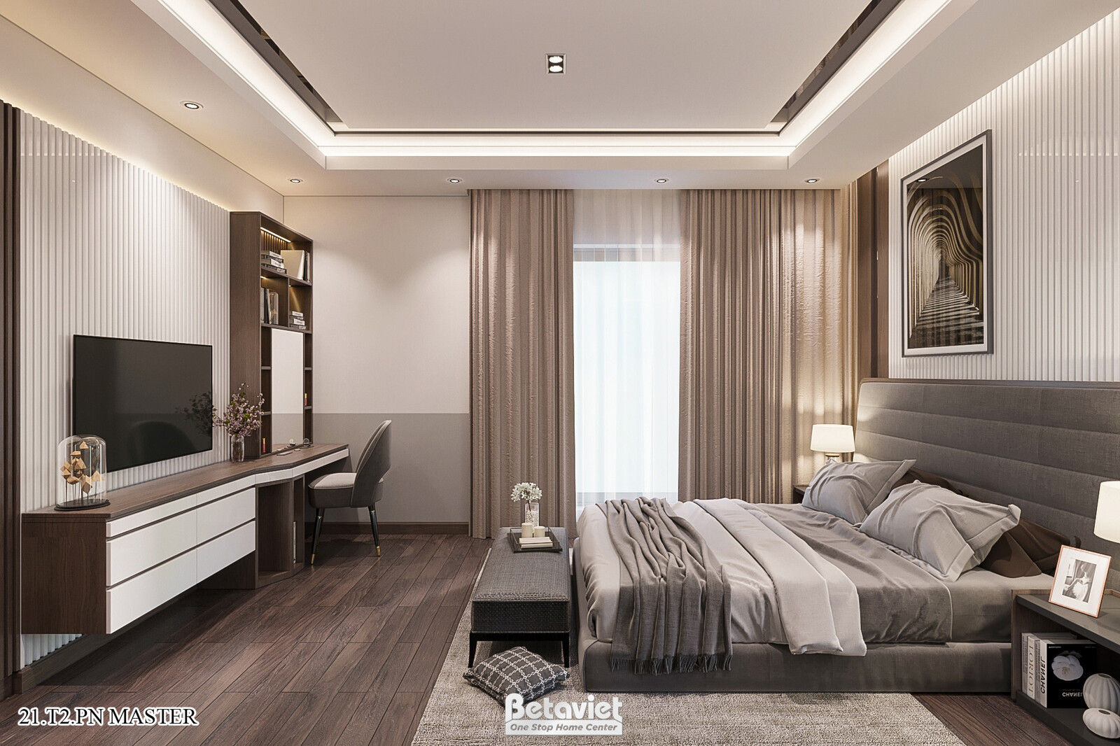 Nội thất phòng ngủ biệt thự hiện đại KT21144 – góc nhìn 6