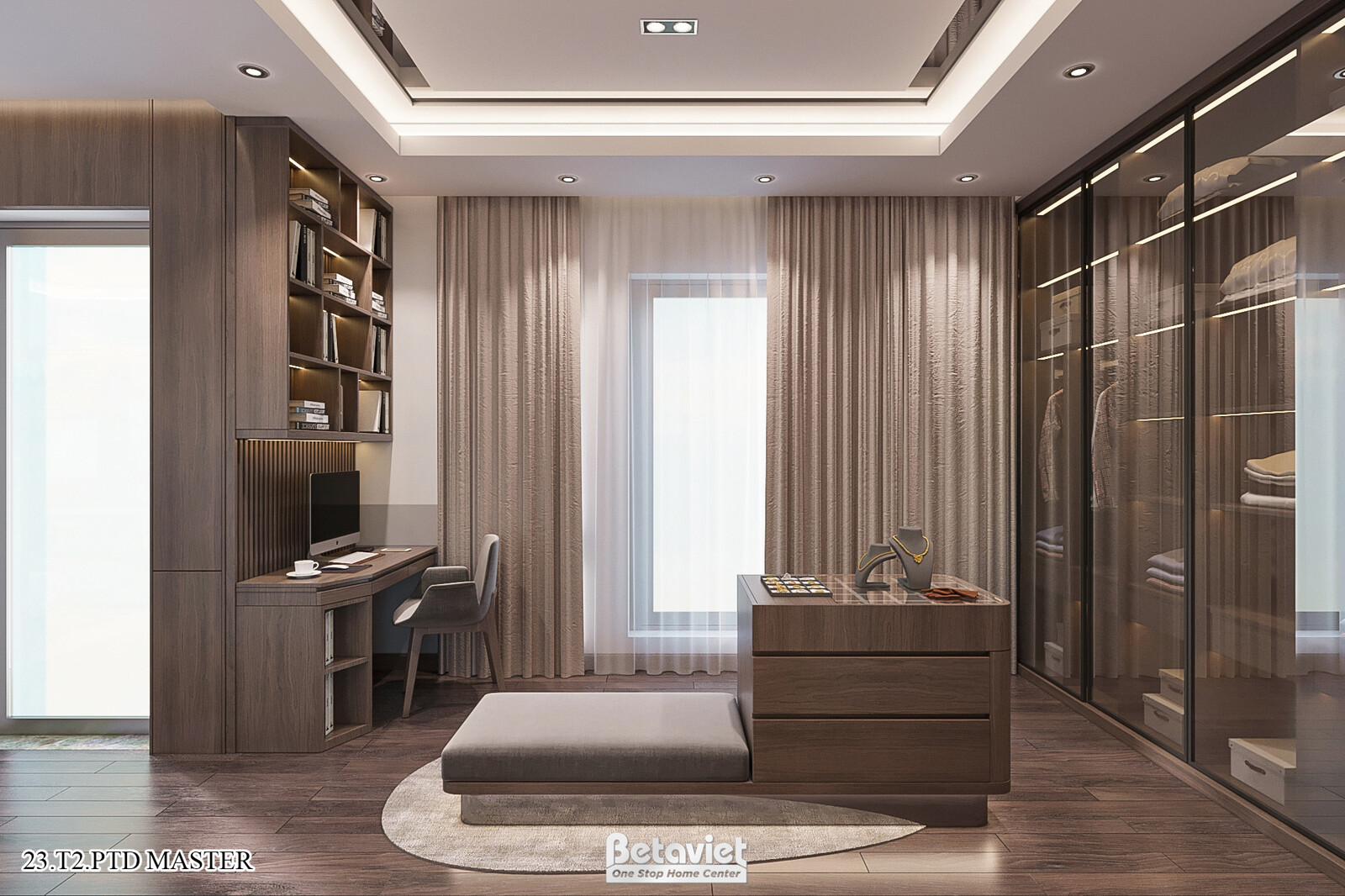 Nội thất phòng ngủ biệt thự hiện đại KT21144 – góc nhìn 7