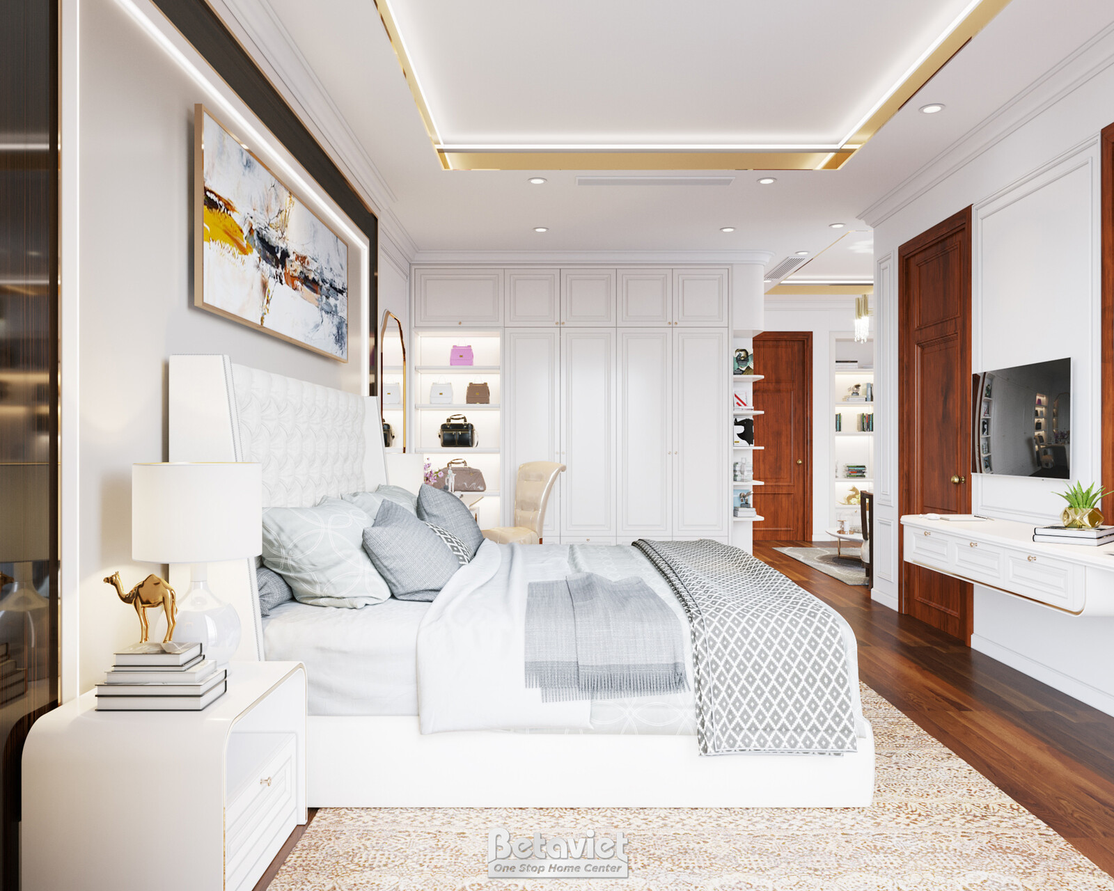Nội thất phòng ngủ biệt thự hiện đại KT19100 – góc nhìn 8
