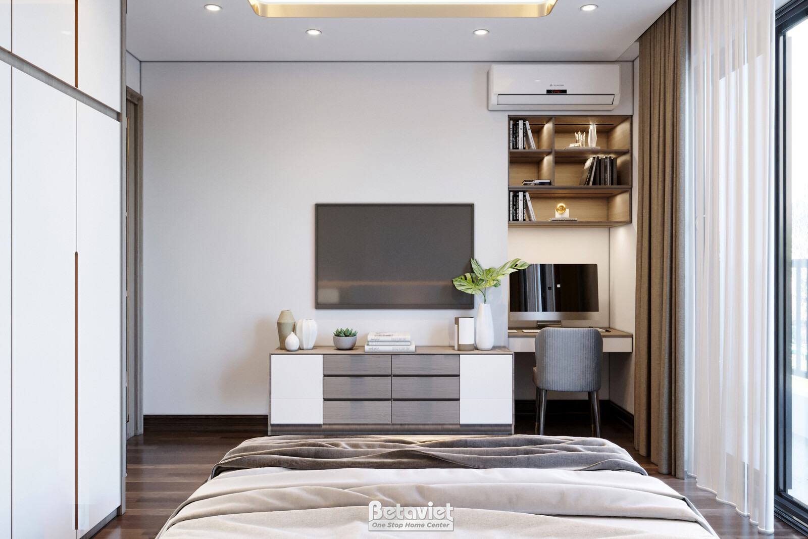 Nội thất phòng ngủ biệt thự hiện đại NT21127 – góc nhìn 4
