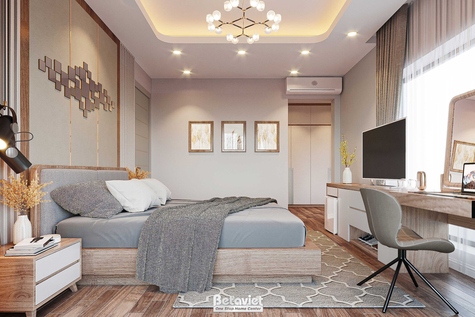 Nội thất phòng ngủ biệt thự hiện đại NT20243 – góc nhìn 5