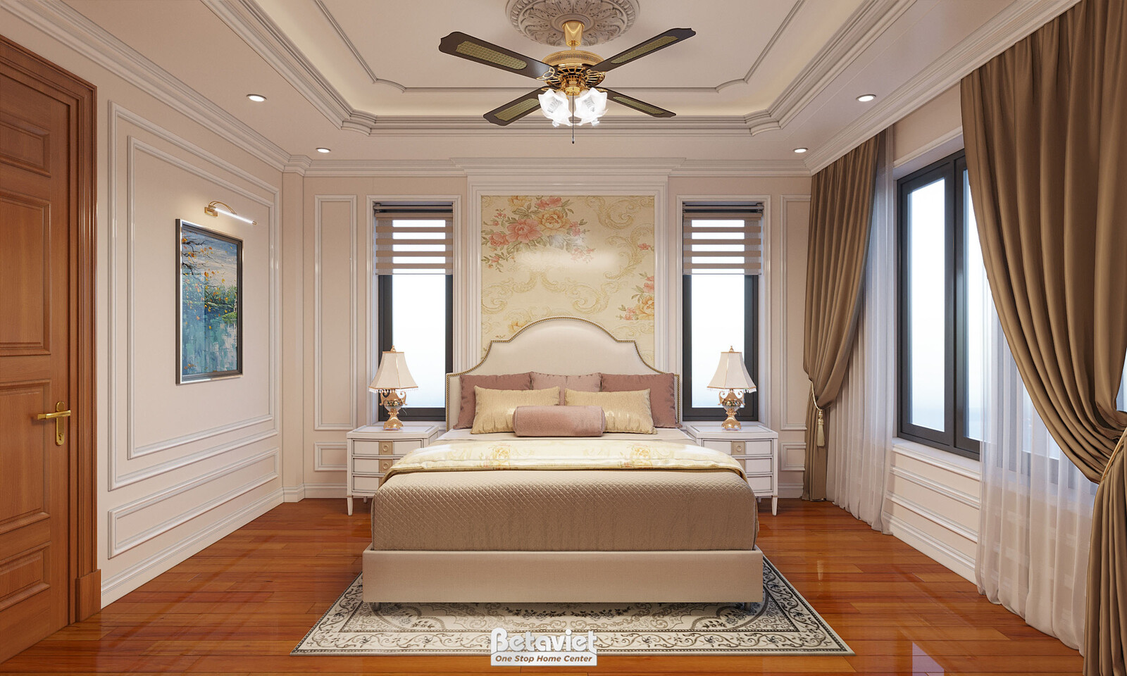 Nội thất phòng ngủ biệt thự tân cổ điển NT21078 – góc nhìn 9