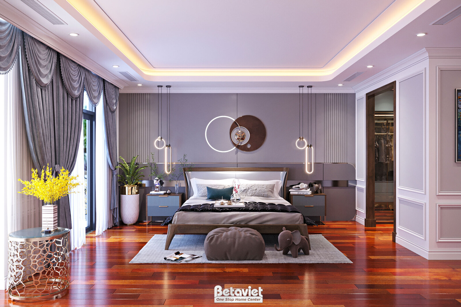 Nội thất phòng ngủ biệt thự tân cổ điển NT21196 – góc nhìn 11