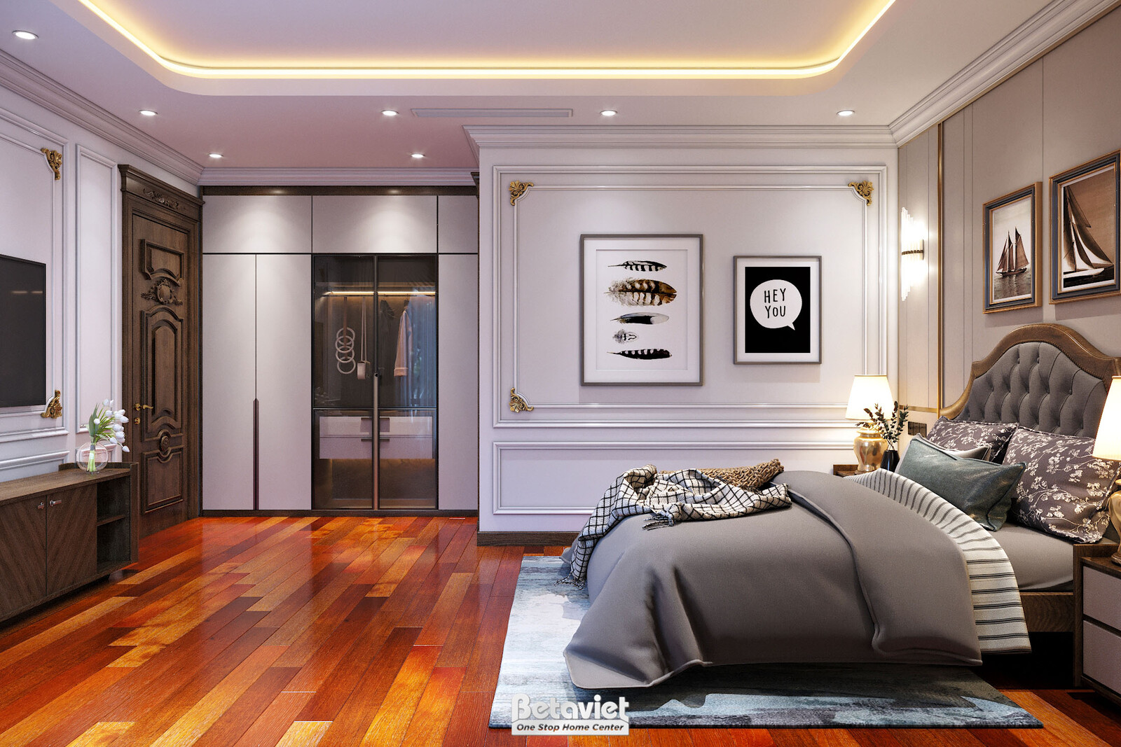 Nội thất phòng ngủ biệt thự tân cổ điển NT21196 – góc nhìn 15