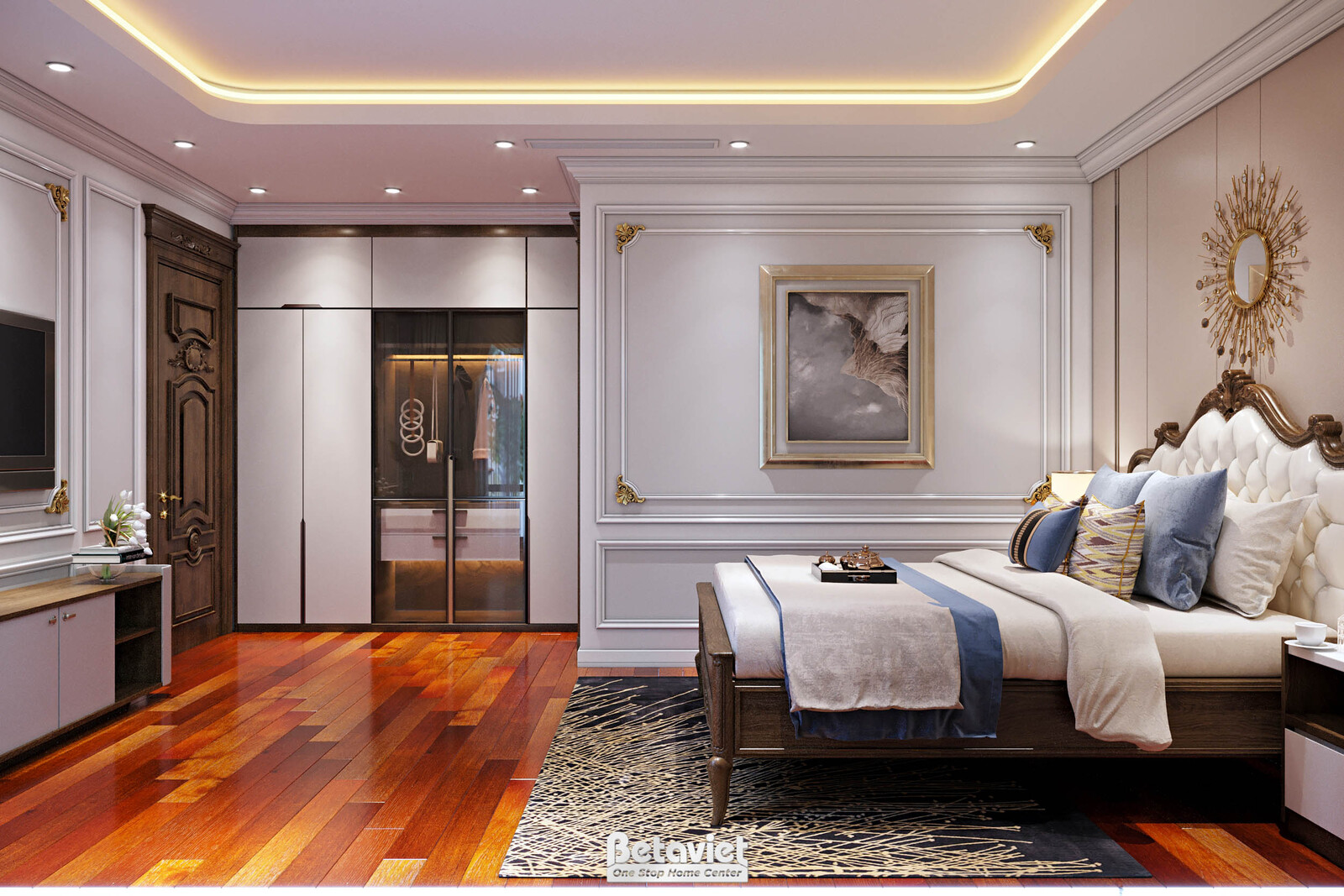 Nội thất phòng ngủ biệt thự tân cổ điển NT21196 – góc nhìn 5