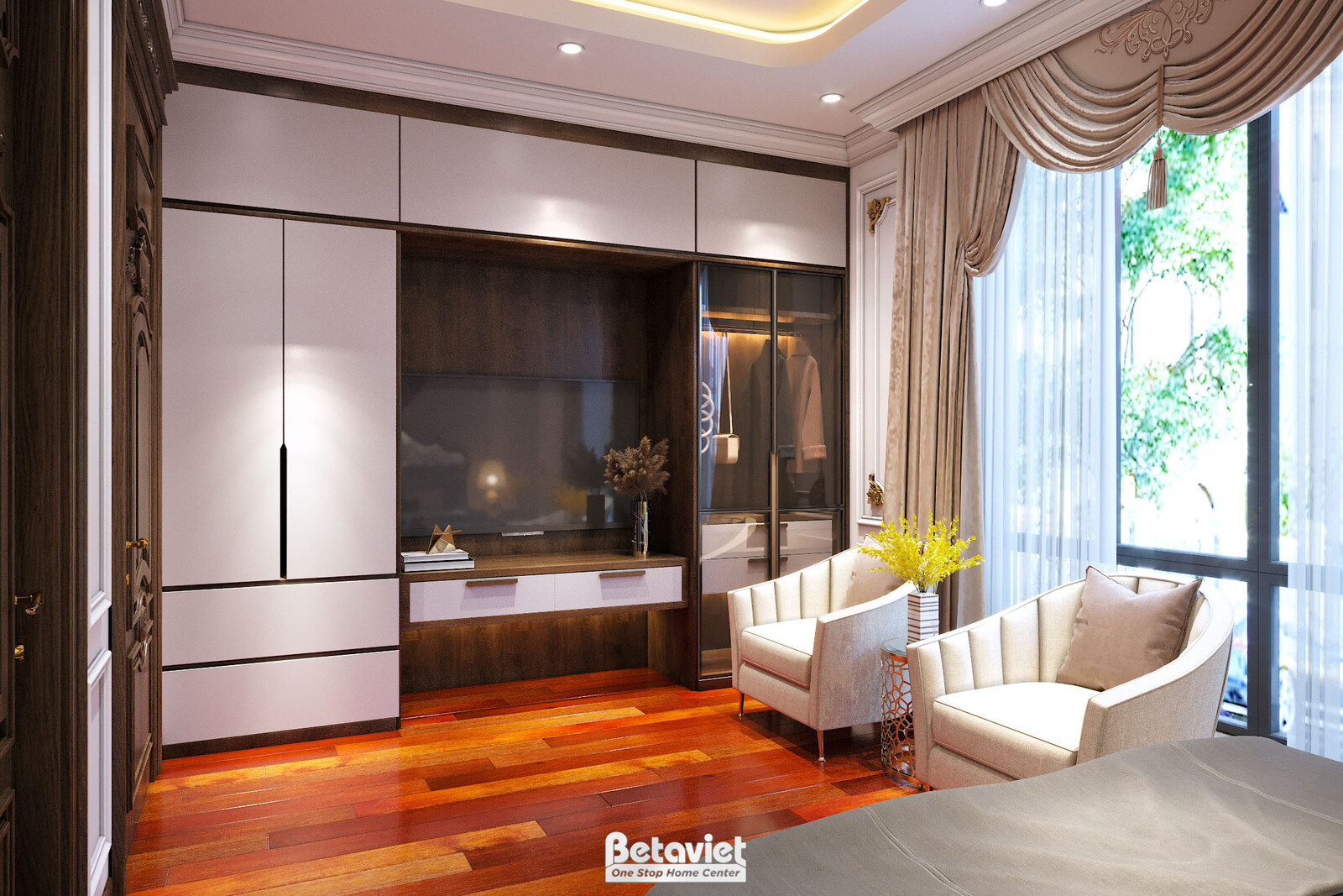 Nội thất phòng ngủ biệt thự tân cổ điển NT21196 – góc nhìn 7