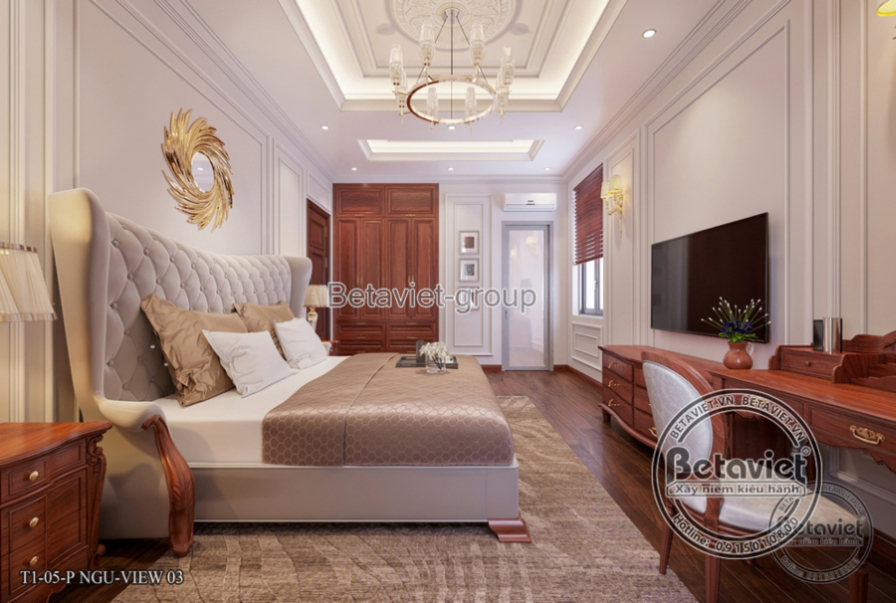 Nội thất phòng ngủ biệt thự tân cổ điển NT21121 – góc nhìn 3