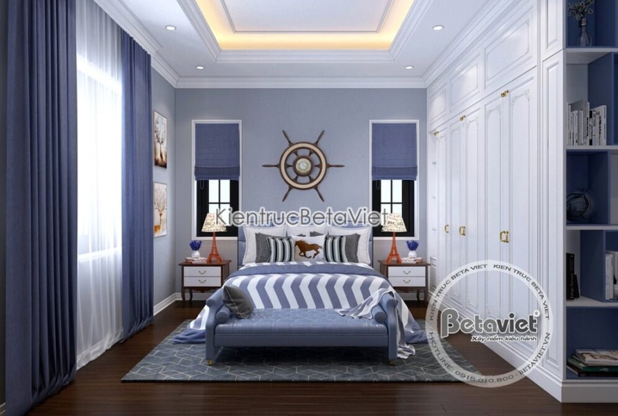 Nội thất phòng ngủ trẻ em biệt thự tân cổ điển NT19329 – góc nhìn 2