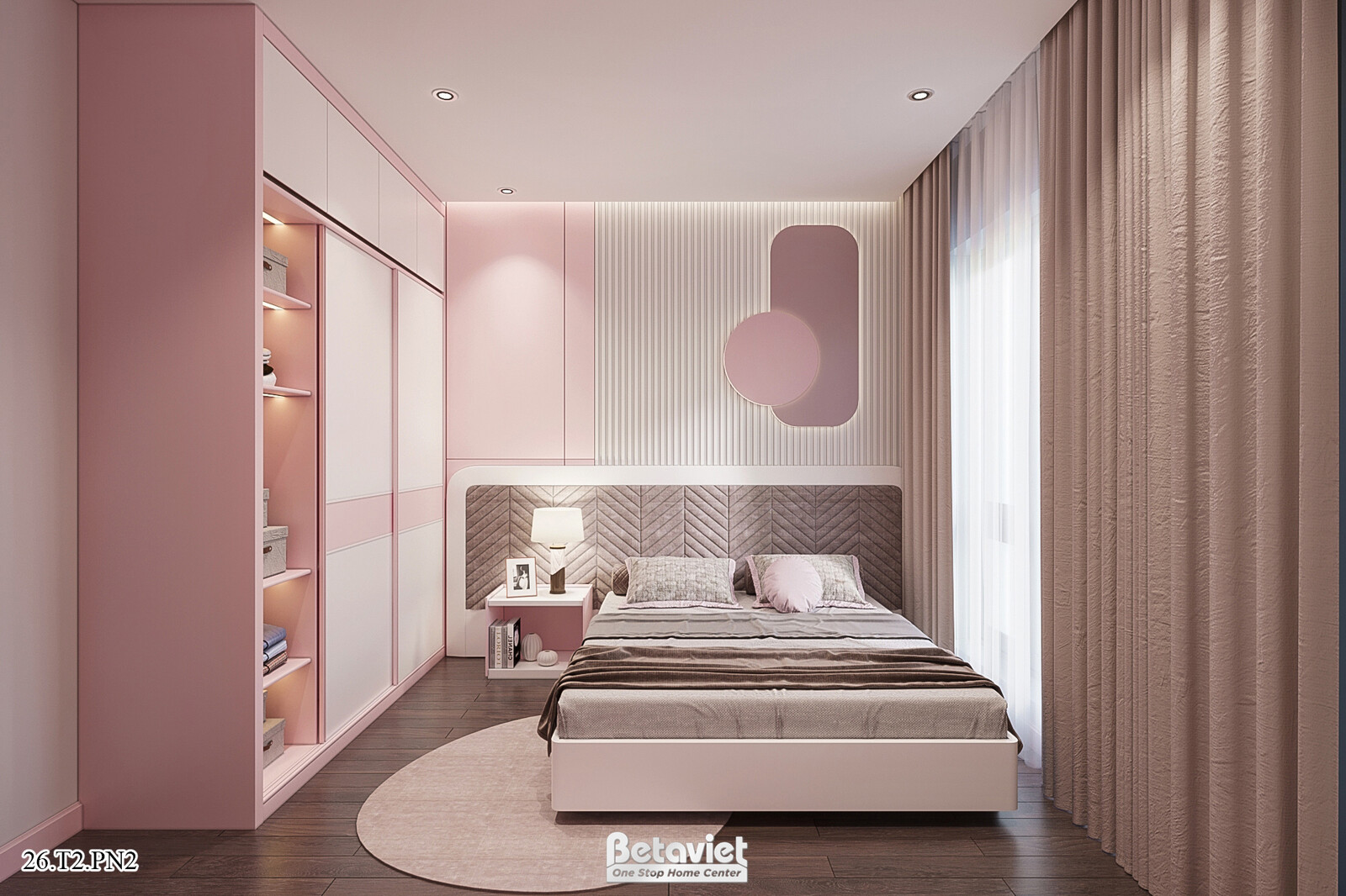 Nội thất phòng ngủ trẻ em biệt thự hiện đại KT21144 – góc nhìn 5