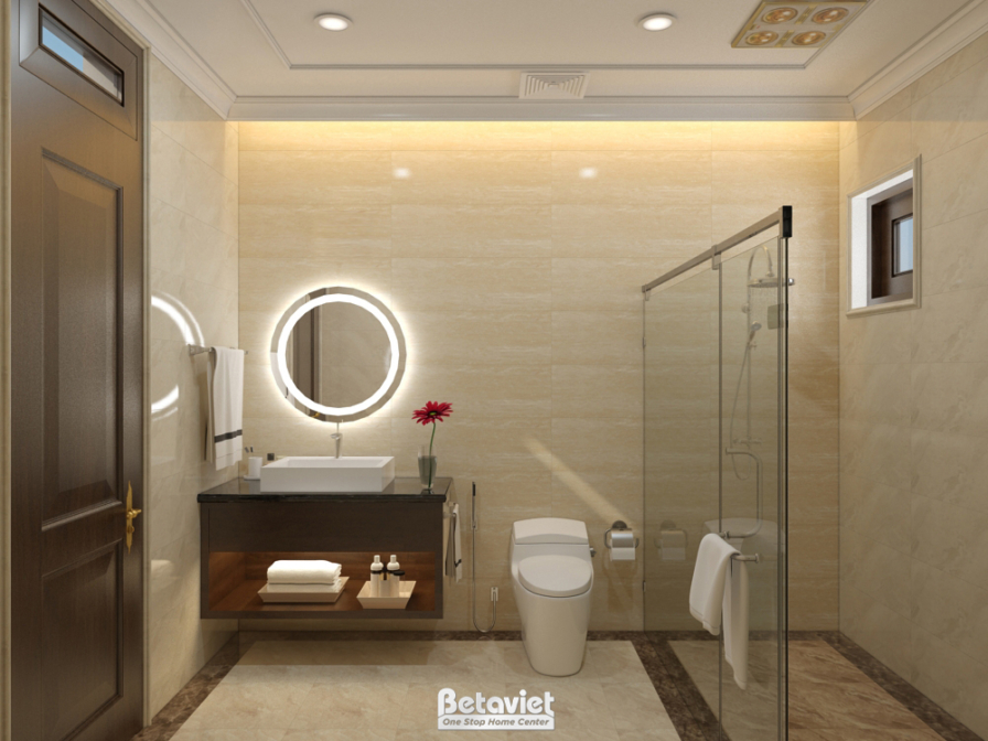 Nội thất phòng tắm biệt thự Art Deco NT19106 – góc nhìn tổng thể