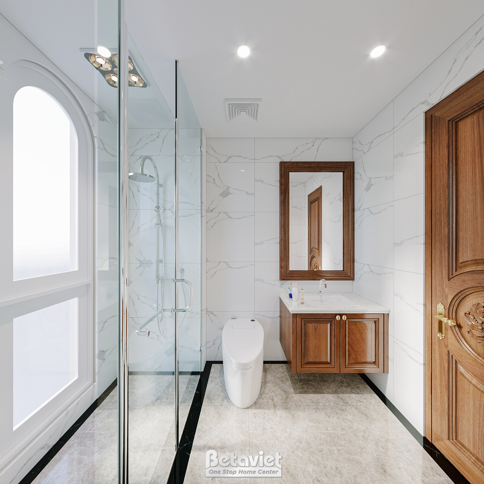 Nội thất phòng tắm dinh thự tân cổ điển NT21095 – góc nhìn 2