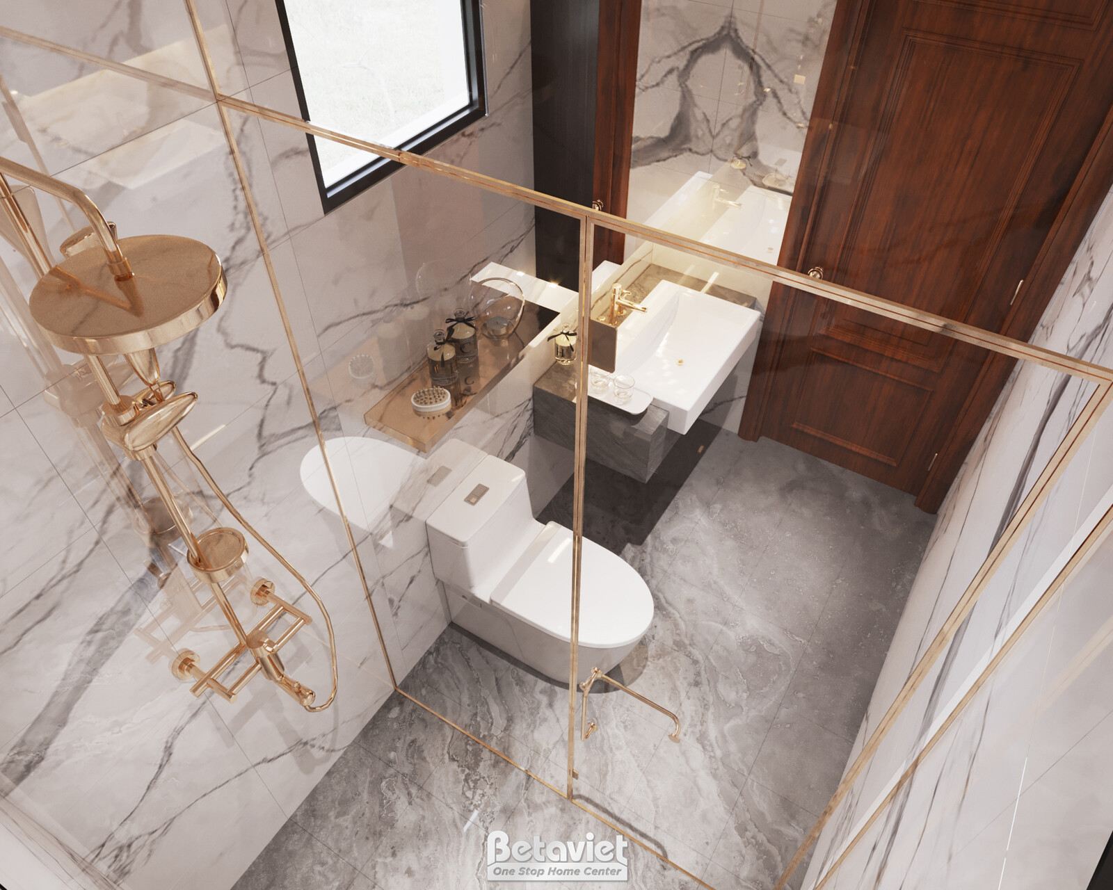 Nội thất phòng tắm biệt thự hiện đại KT19100 – góc nhìn 4