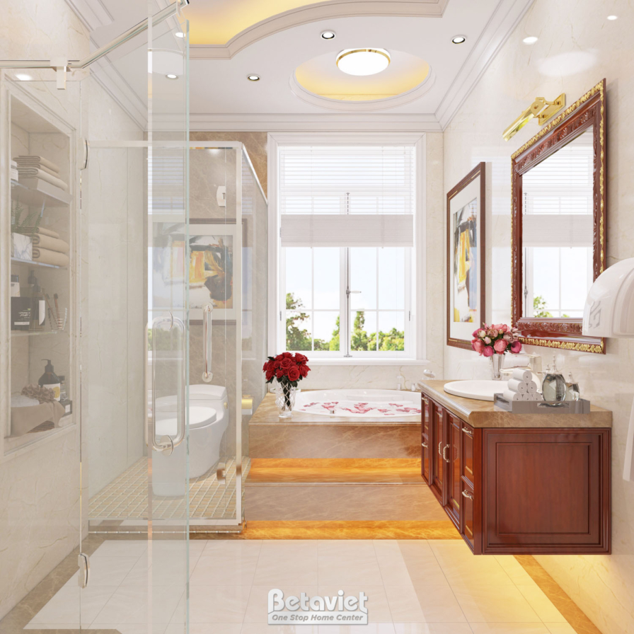 Nội thất phòng tắm biệt thự tân cổ điển NT18041 – góc nhìn 3