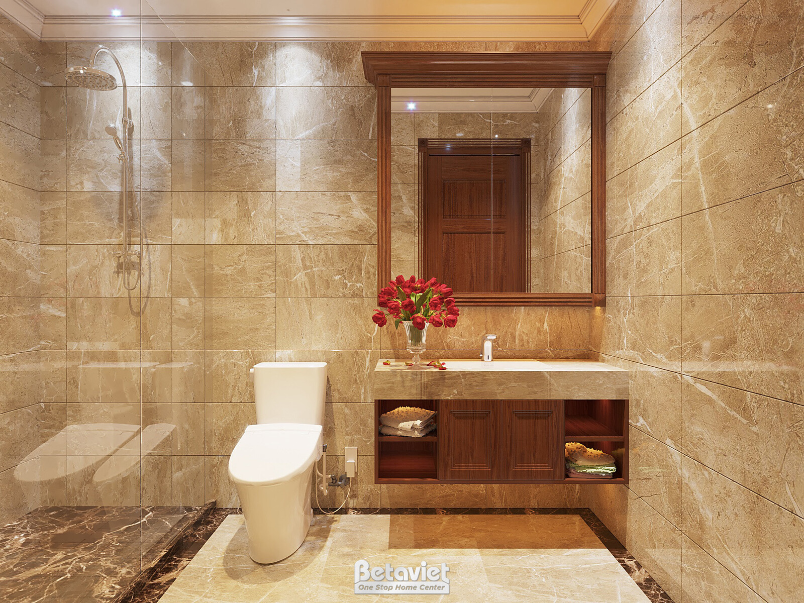 Nội thất phòng tắm biệt thự tân cổ điển NT21040 – góc nhìn 5