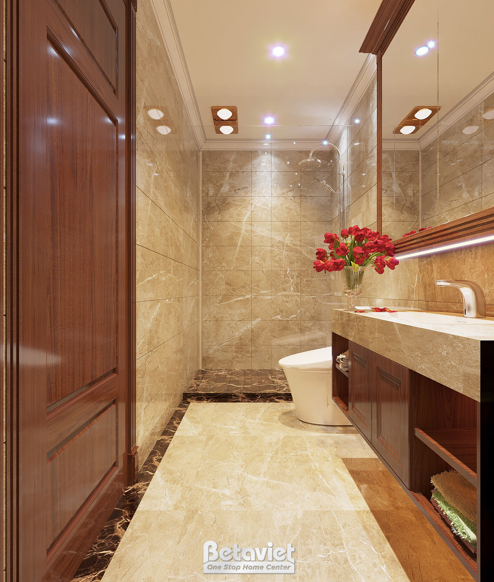 Nội thất phòng tắm biệt thự tân cổ điển NT21040 – góc nhìn 6