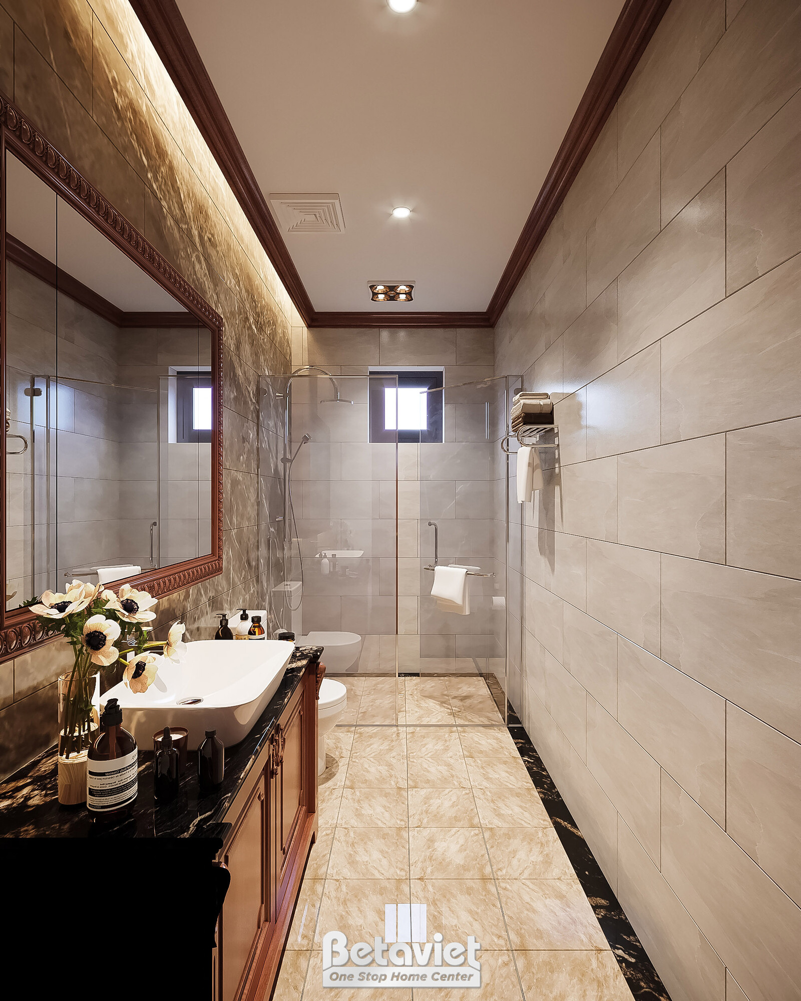 Nội thất phòng tắm biệt thự tân cổ điển KT21100A – góc nhìn 2