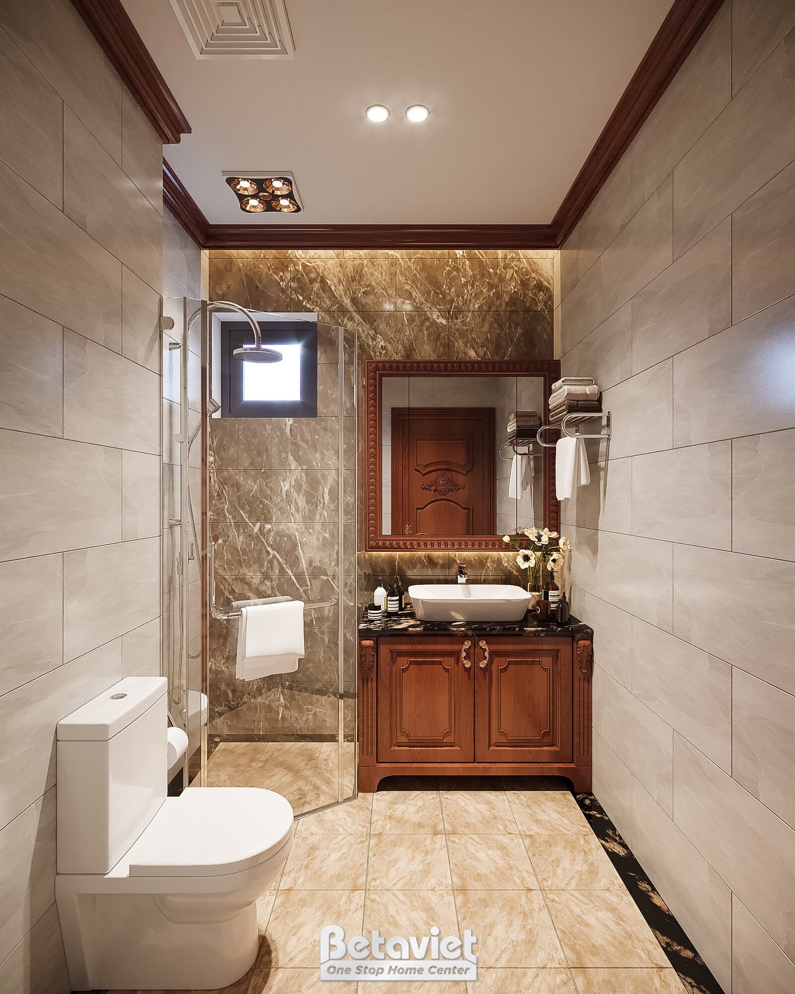 Nội thất phòng tắm biệt thự tân cổ điển KT21100A – góc nhìn 4
