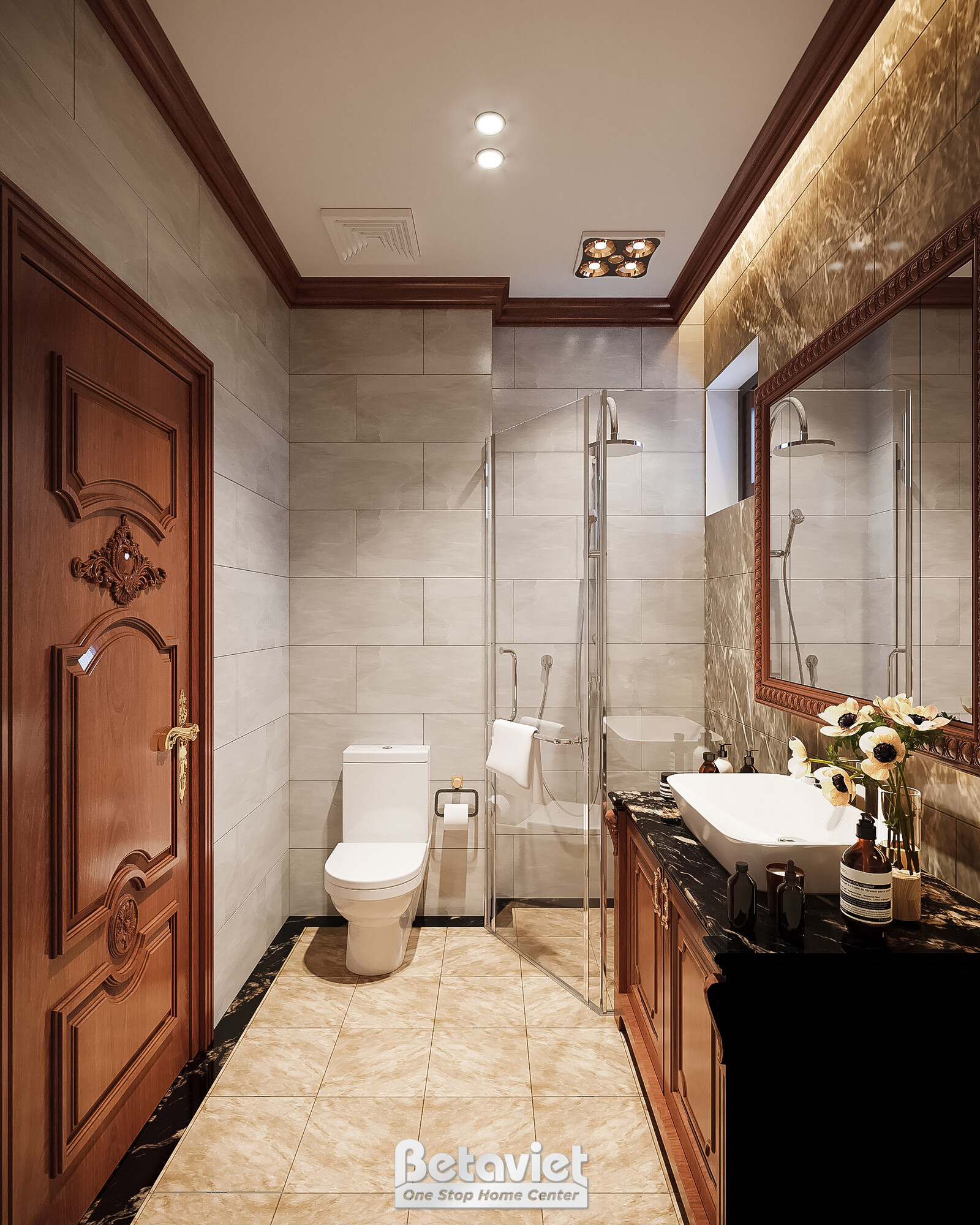 Nội thất phòng tắm biệt thự tân cổ điển KT21100A – góc nhìn 5