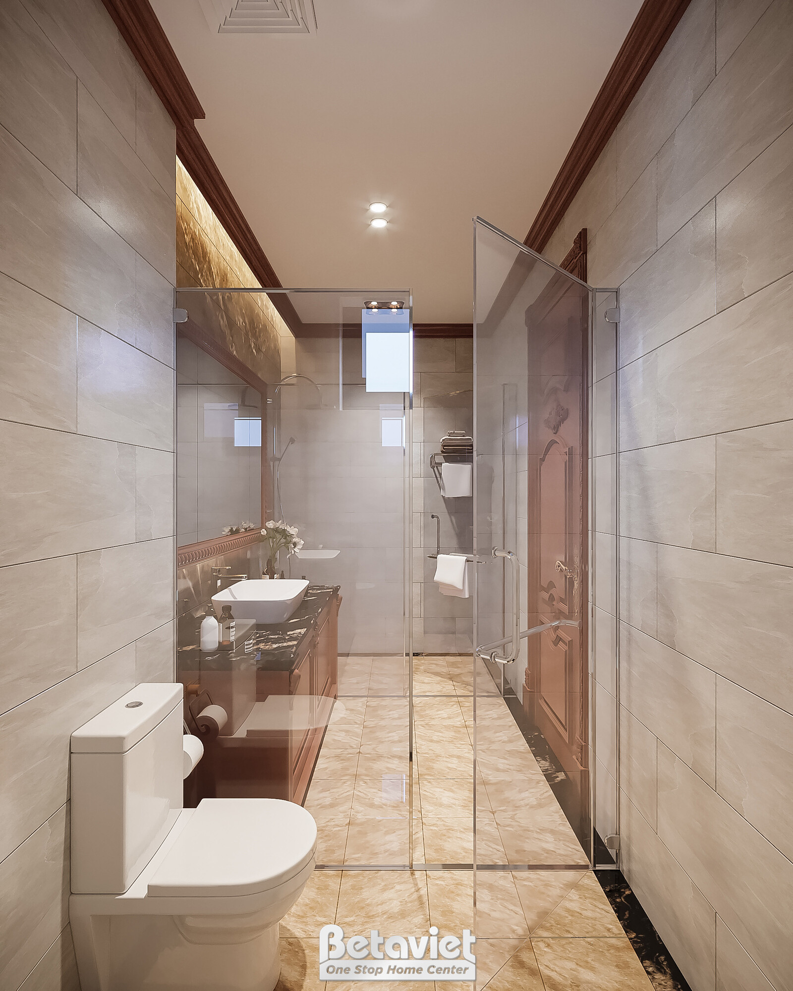 Nội thất phòng tắm biệt thự tân cổ điển KT21100A – góc nhìn 9