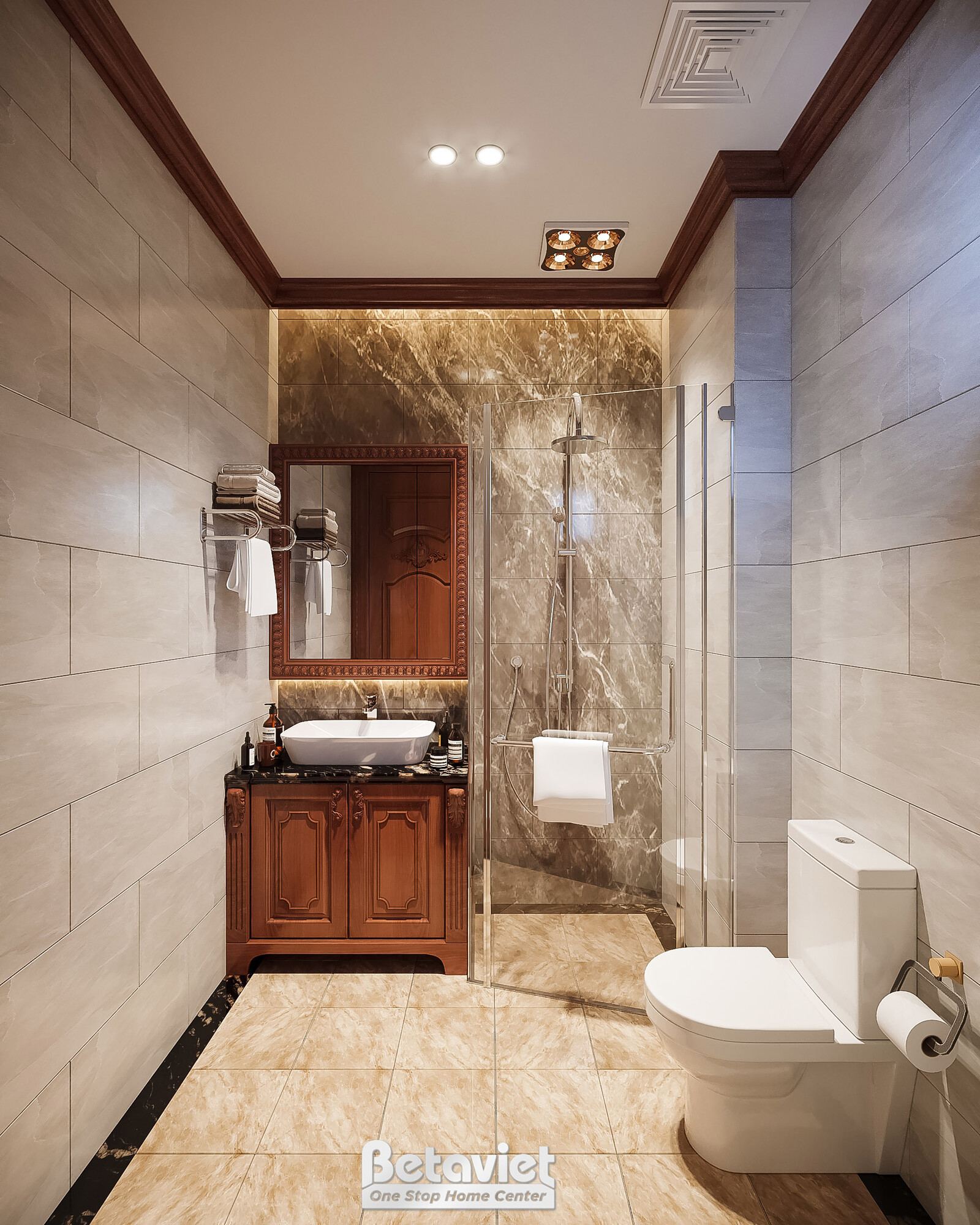 Nội thất phòng tắm biệt thự tân cổ điển KT21100A – góc nhìn 10