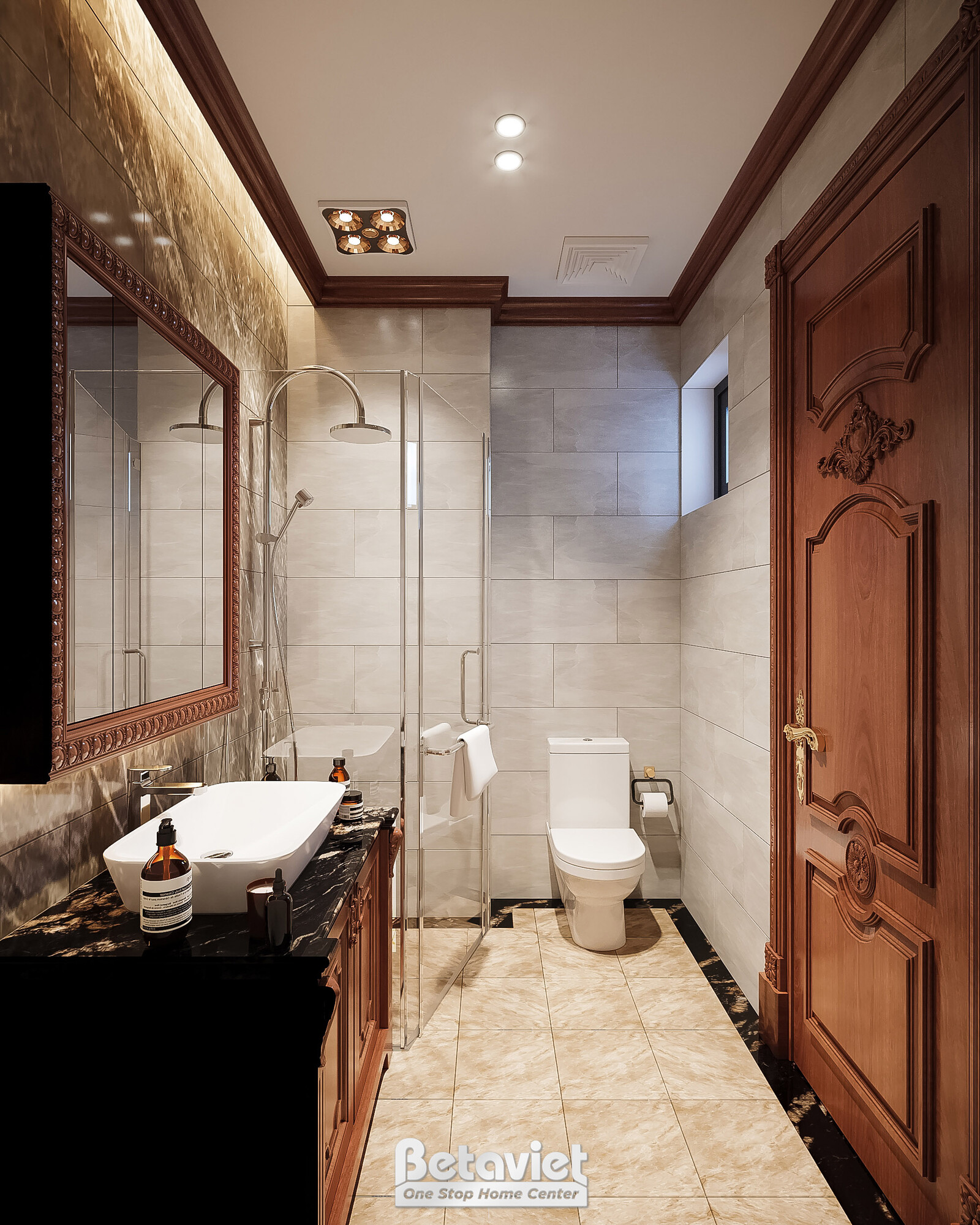 Nội thất phòng tắm biệt thự tân cổ điển KT21100A – góc nhìn 11