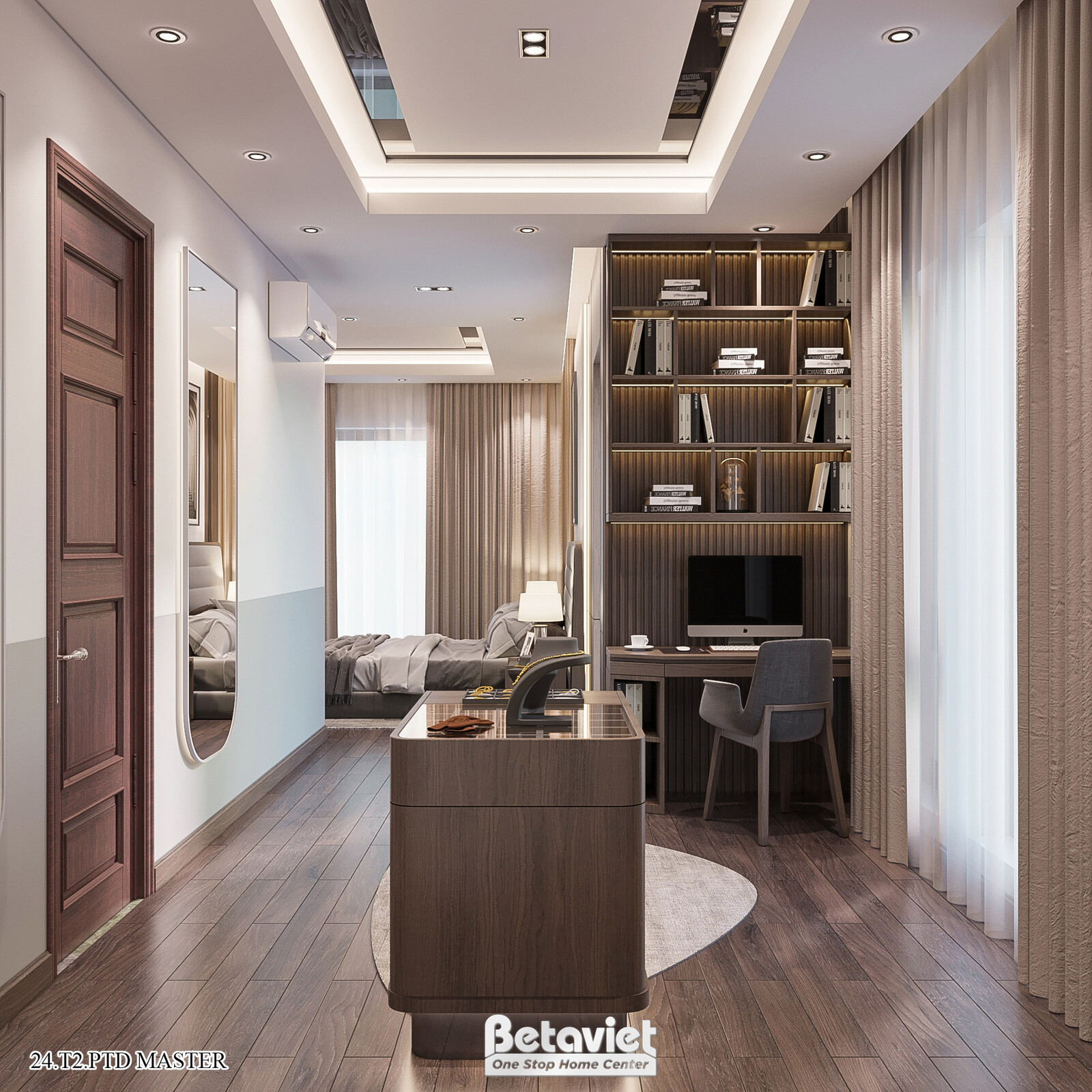 Nội thất phòng thay đồ biệt thự hiện đại KT21144 – góc nhìn 2