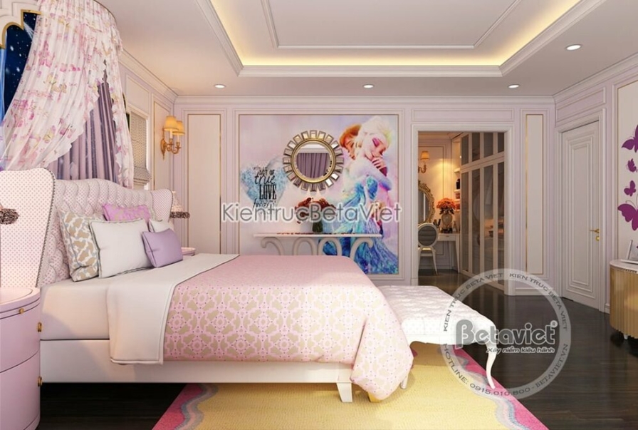 Nội thất phòng ngủ trẻ em biệt thự Art Deco NT19320 – góc nhìn 2