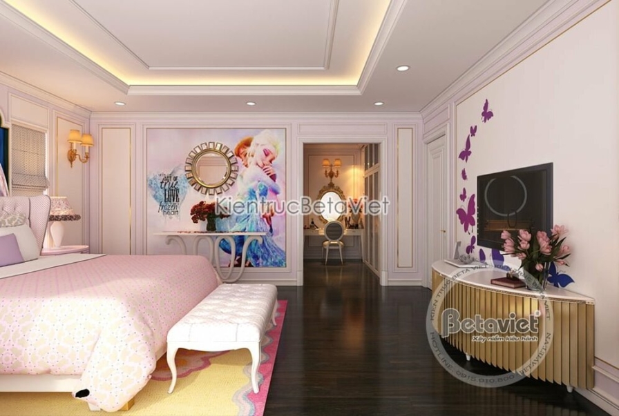 Nội thất phòng ngủ trẻ em biệt thự Art Deco NT19320 – góc nhìn 4
