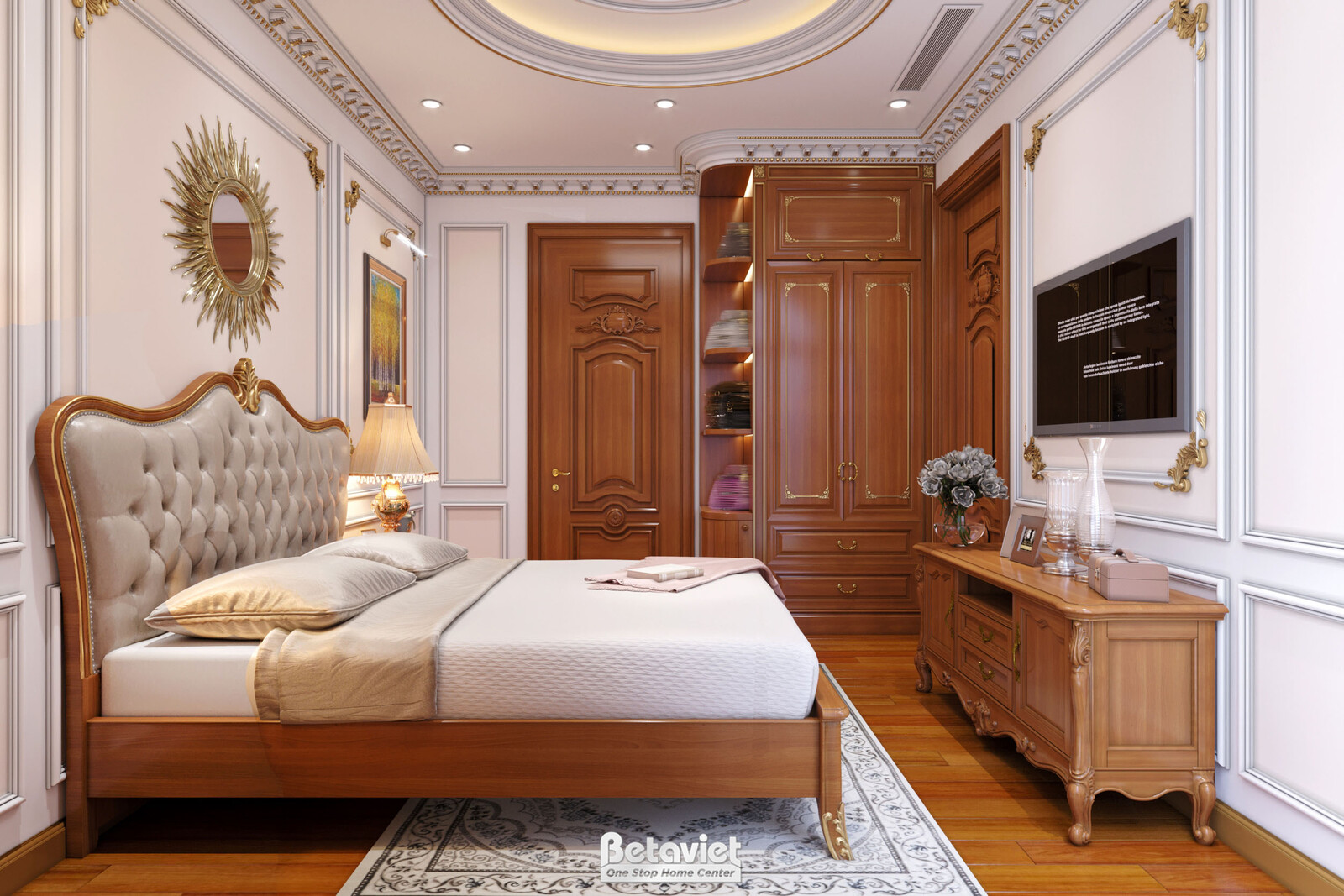 Nội thất phòng ngủ biệt thự tân cổ điển KT21072 – góc nhìn 5