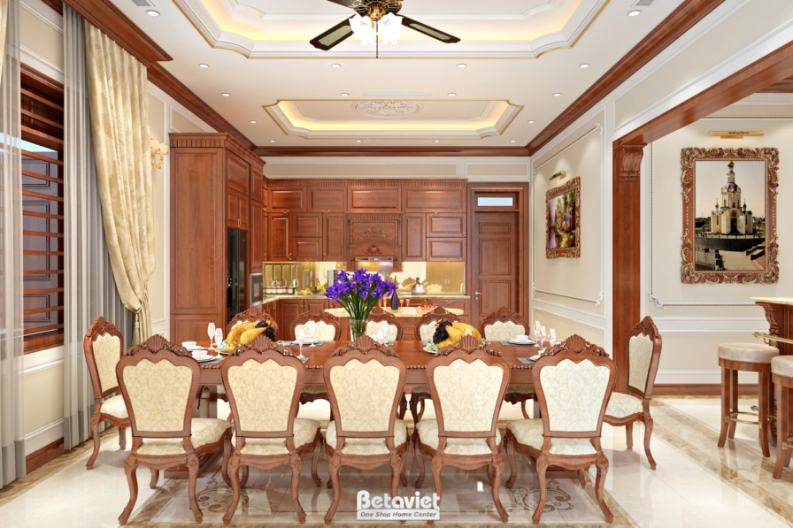Mẫu nội thất biệt thự phong cách tân cổ điển tại Ninh Bình NT18102