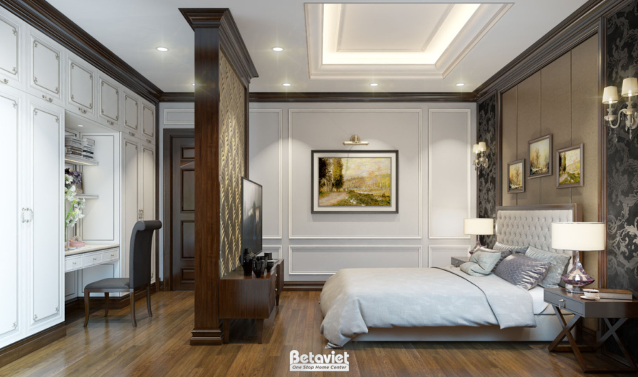 Nội thất phòng ngủ biệt thự tân cổ điển KT17078 – góc nhìn 8