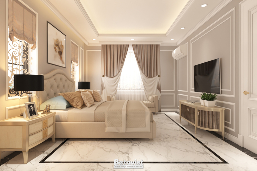 Nội thất phòng ngủ biệt thự tân cổ điển NT18113 – góc nhìn 2