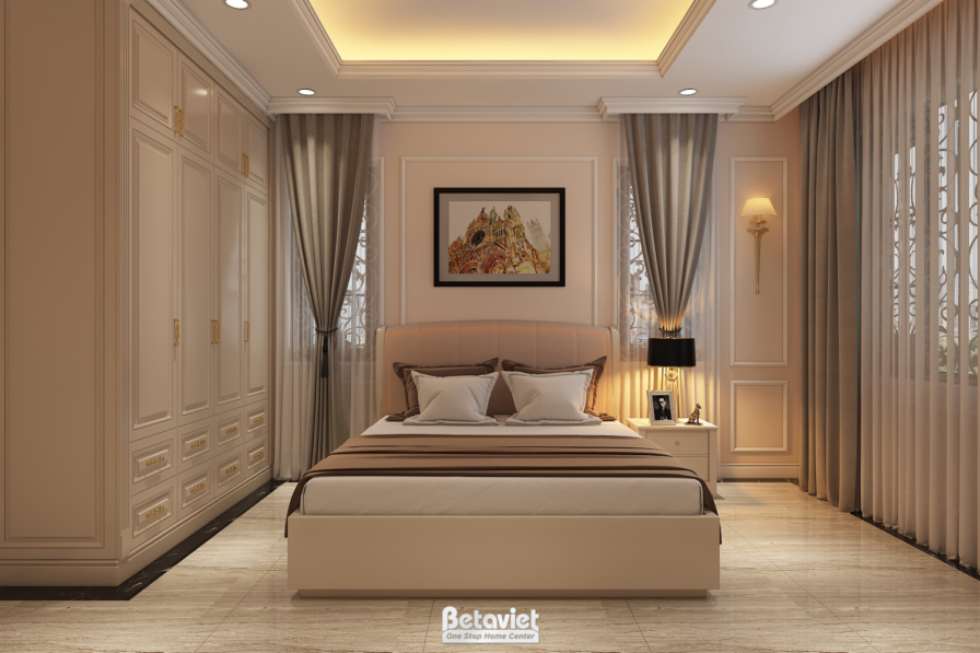 Nội thất phòng ngủ biệt thự tân cổ điển NT18113 – góc nhìn 2