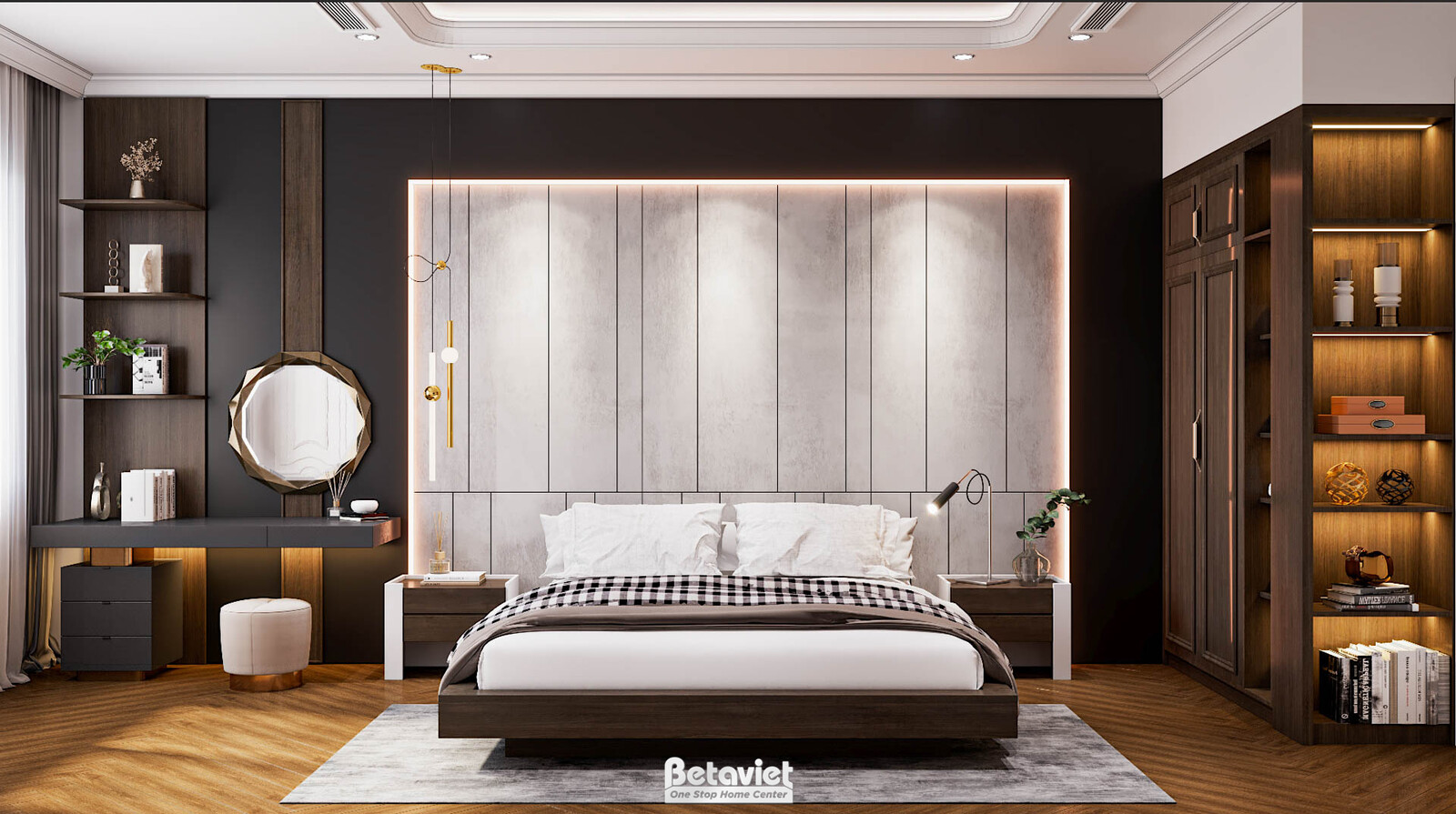 Nội thất phòng ngủ biệt thự tân cổ điển KT17039 – góc nhìn 6