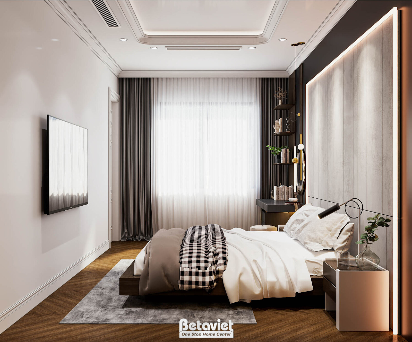 Nội thất phòng ngủ biệt thự tân cổ điển KT17039 – góc nhìn 8