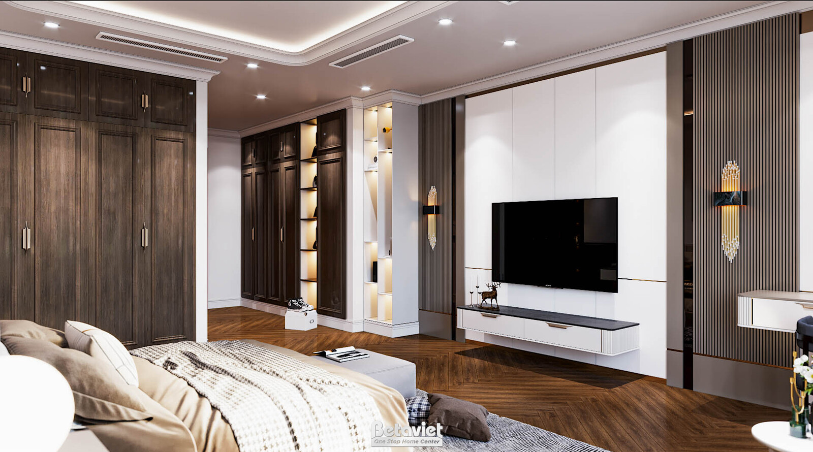 Nội thất phòng ngủ biệt thự tân cổ điển KT17039 – góc nhìn 10