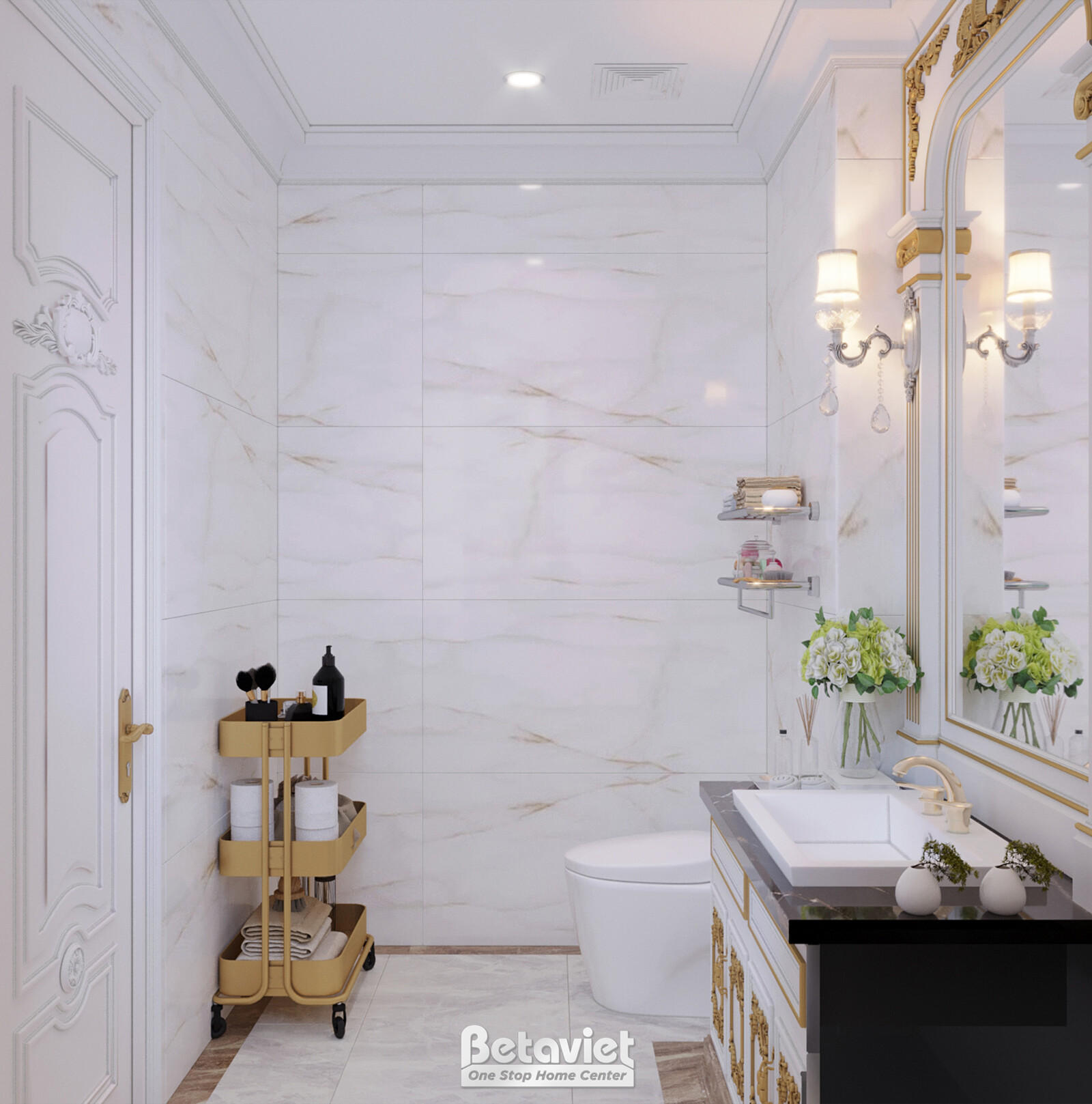 Nội thất phòng tắm biệt thự tân cổ điển KT21010 – góc nhìn 14