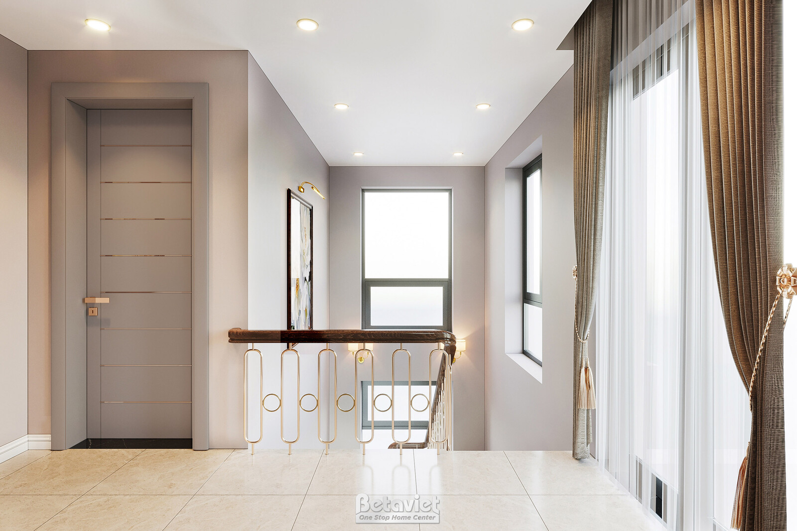 Nội thất hành lang biệt thự hiện đại NT20243 – góc nhìn 5