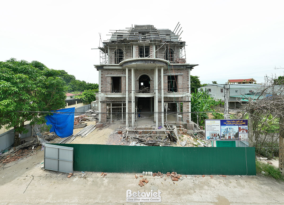 Hình ảnh thi công siêu dinh thự, biệt thự 4 tầng 1300m2