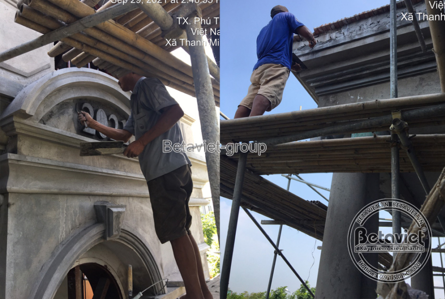 Thi công biệt thự 3 tầng tân cổ điển TC21006, giai đoạn thi công phần thô – chi tiết hoàn thiện (2)